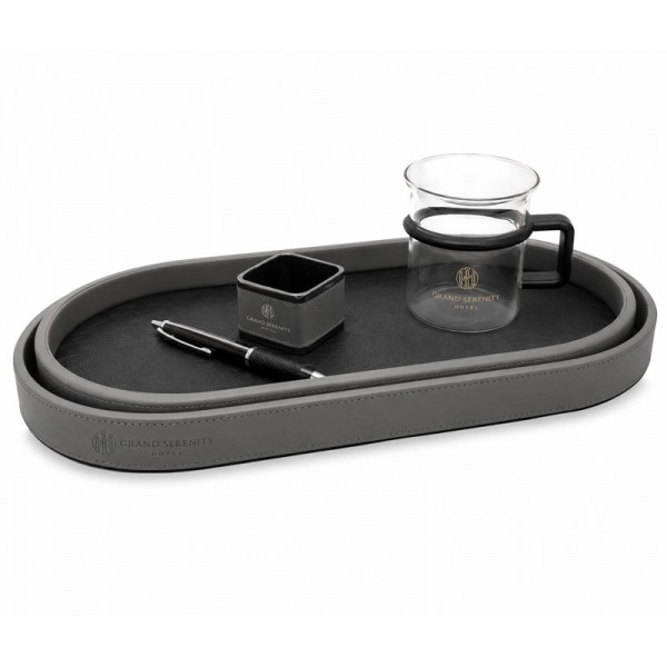 11452 | PU Leather Oval Tray M