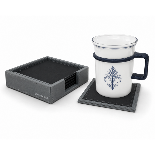 11663, 11663/1 | PU Leather Coaster Set of 4