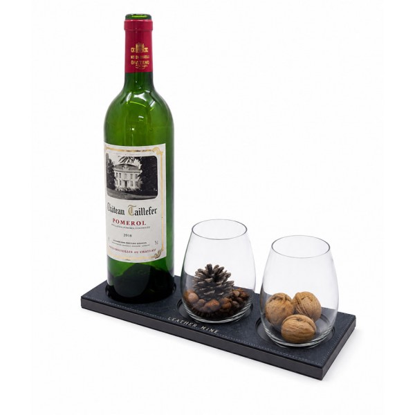O1108 | PU Leather Glass Holder Tray