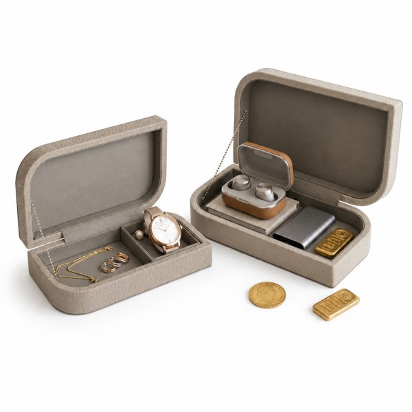 J0337,J0338 Luxury Leather Valuables & Jewelry Box