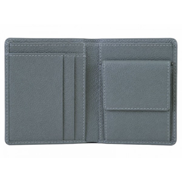 1258 | Leather Men's Bifold Wallet with Coin Pocket